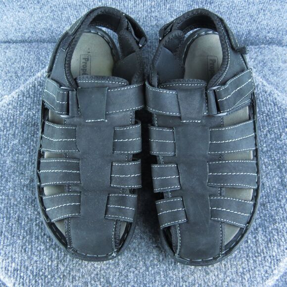 Propét Men Fisherman Shoes Size 9 Extra Wide Black Leather Lace Up - Picture 3 of 10